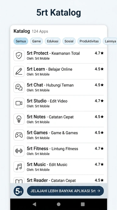 Tampilan katalog aplikasi 5rt