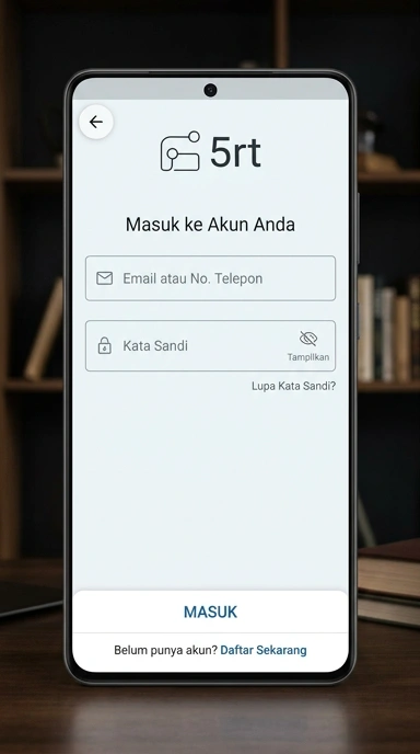 Tampilan halaman login 5rt