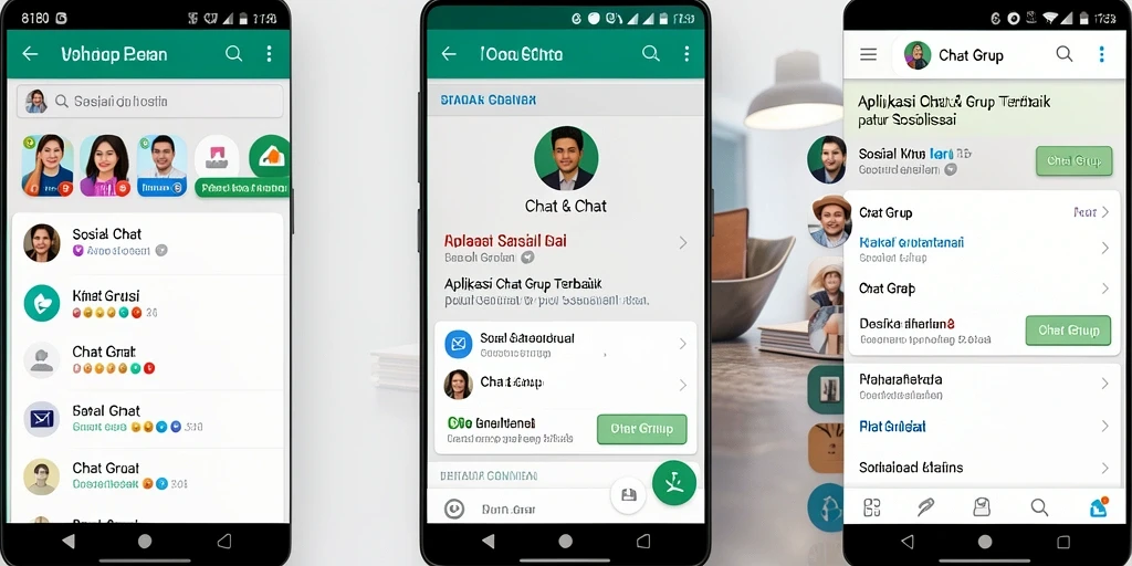 Tampilan antarmuka aplikasi Chat Grup 8180 yang modern dan mudah digunakan.