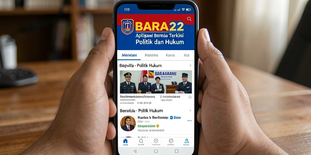 Antarmuka BARA22 menampilkan berita dan analisis politik yang informatif.