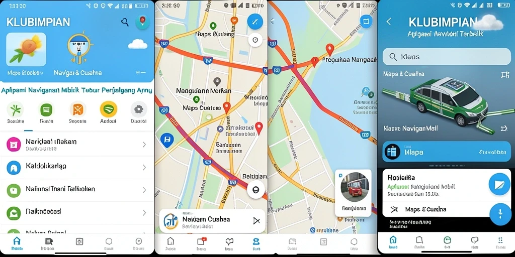Tampilan antarmuka KLUBIMPIAN dengan fitur navigasi mobil.