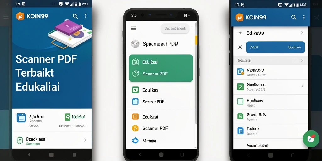 Tampilan antarmuka KOIN99 yang intuitif dan fungsi scanner PDF yang efektif.