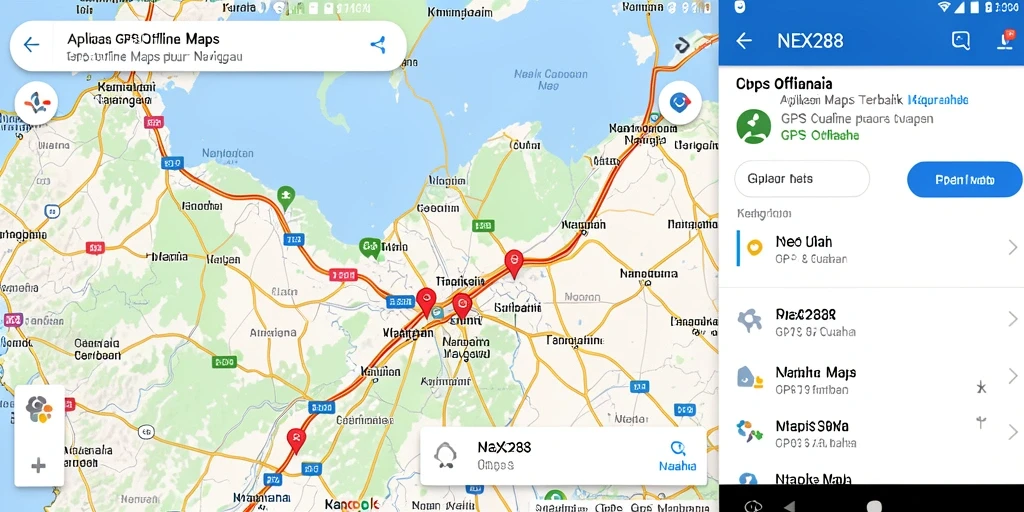 Antarmuka NEX288 menampilkan fungsi GPS Offline Maps yang efisien dan informatif.